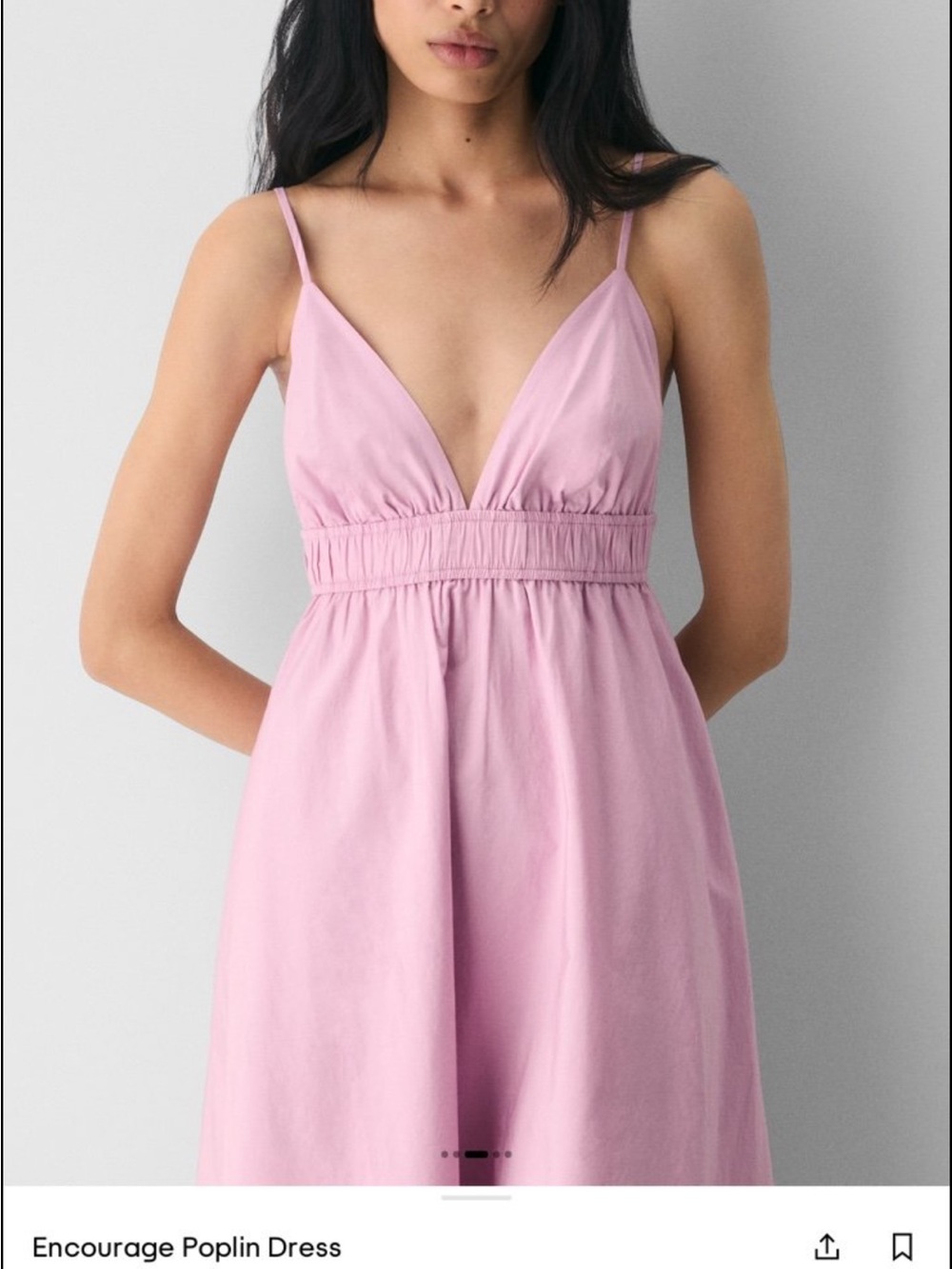 Aritzia Pink Spaghetti-Strap Midi Dress